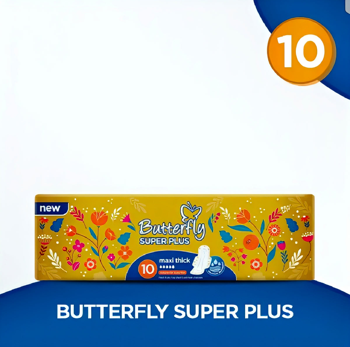 Butterfly Super Plus Maxi Thick Long Sanitary Pads 10 Pcs