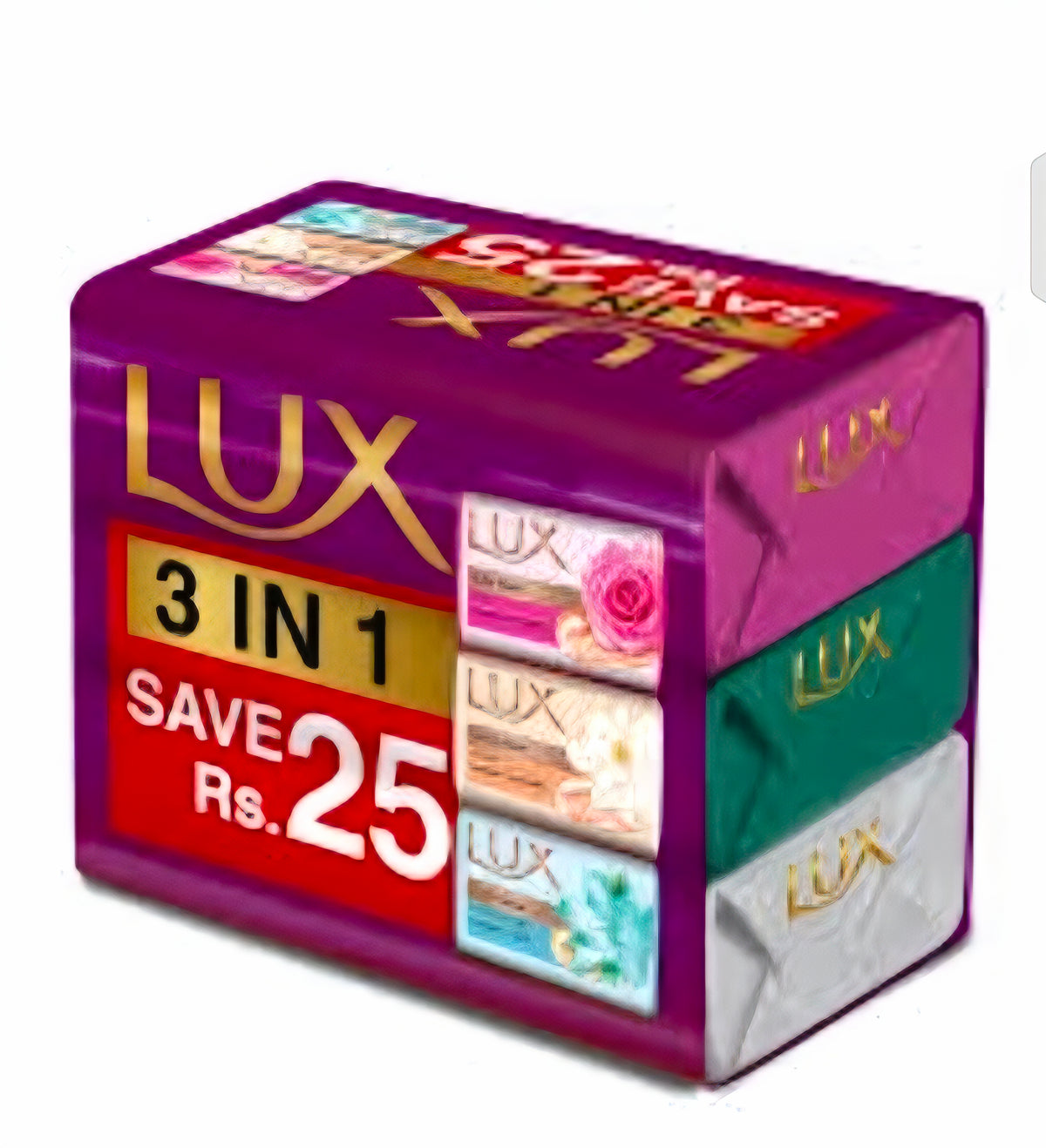 Lux Rainbow Bar Soap 123G Trio Pack