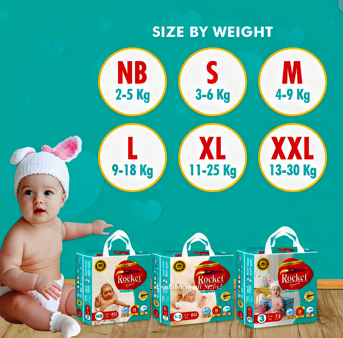 Rocket Premium Diaper Size 5 XL 28 Diapers