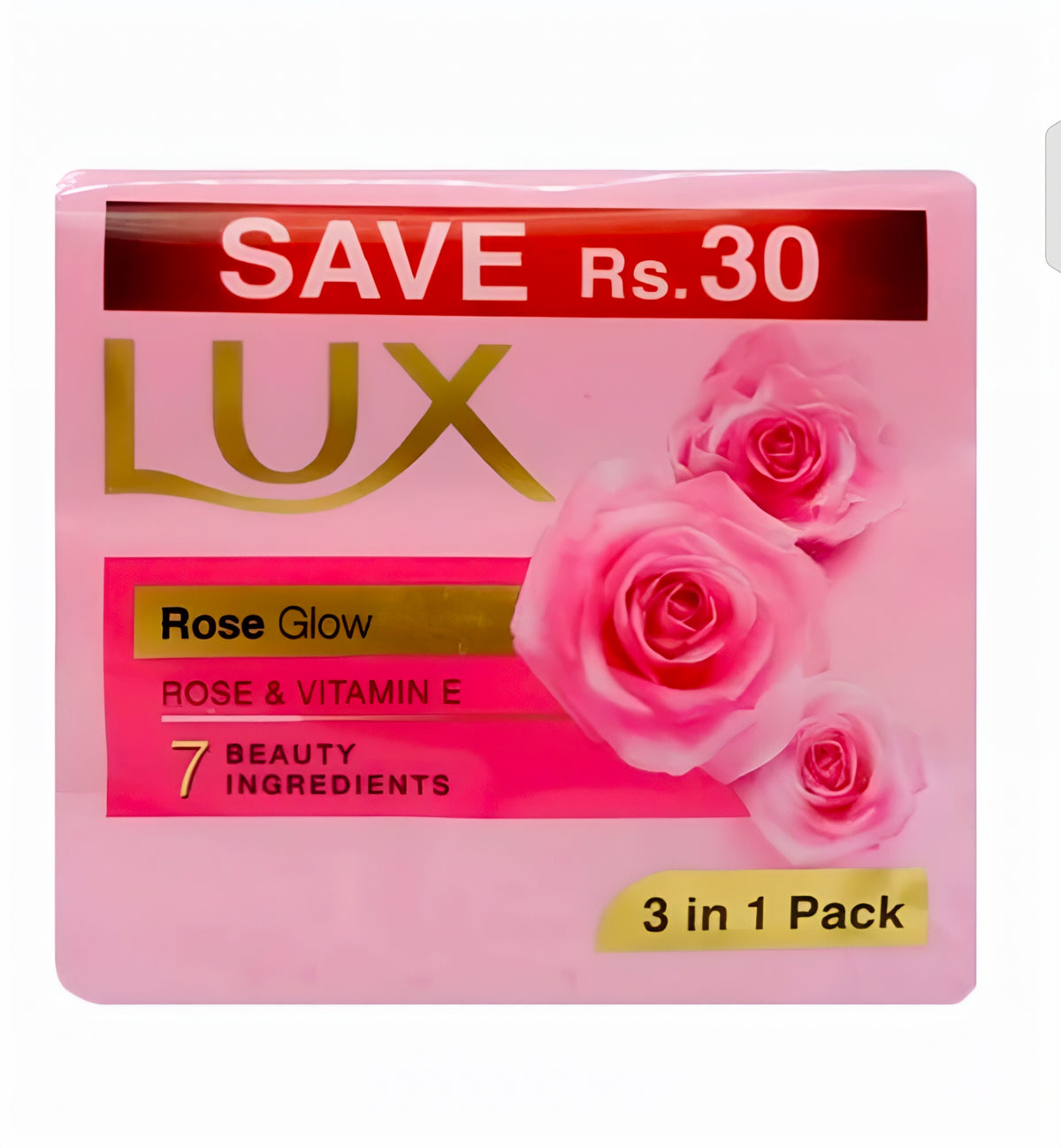 Lux Rose Glow Bar Soap 123G Trio Pack